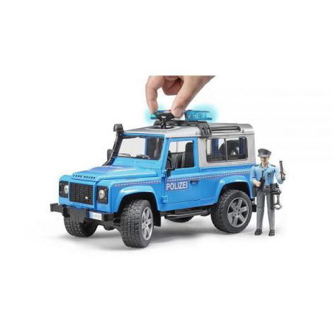 BRUDER - MASINA DE POLITIE LAND ROVER DEFENDER CU POLITIST SI ACCESORII - imagine 7